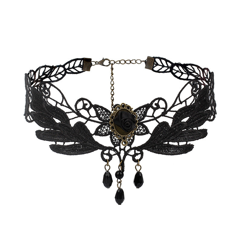 Wholesale Gothic Multilayer Tassel Lace Necklace